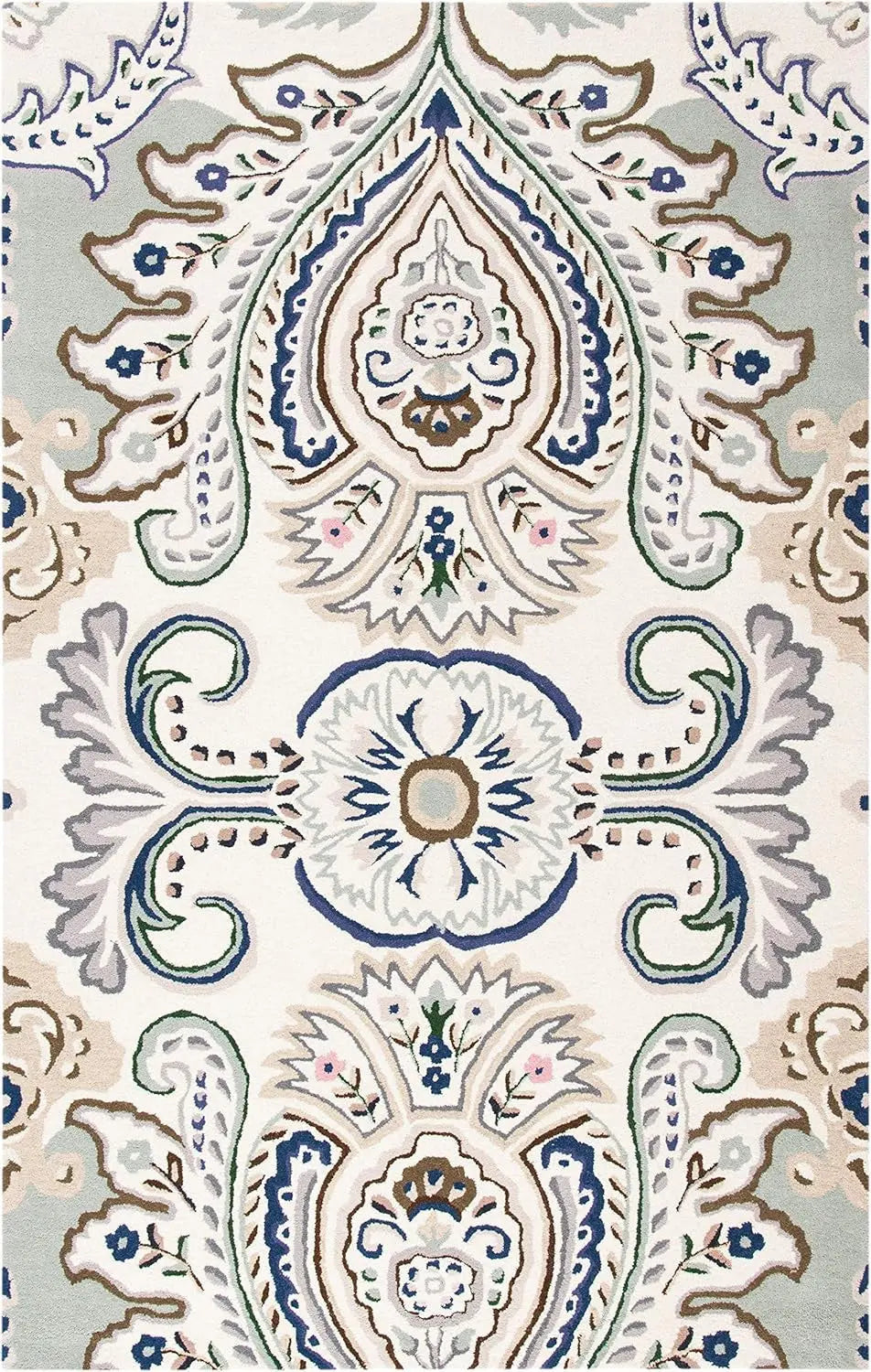 Ottoman Oasis White woolen Hand Tufted Carpet Rugverse