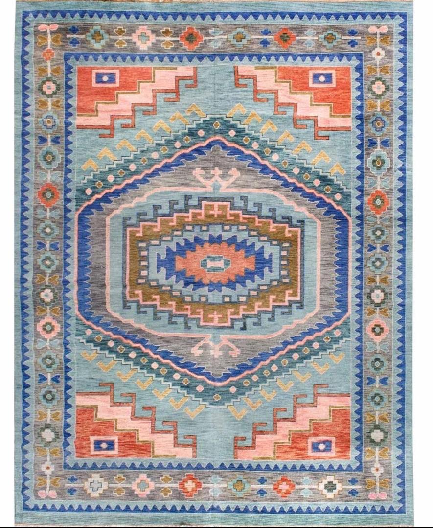 ZARA Multi Handmade Handknotted Wool Area Rug