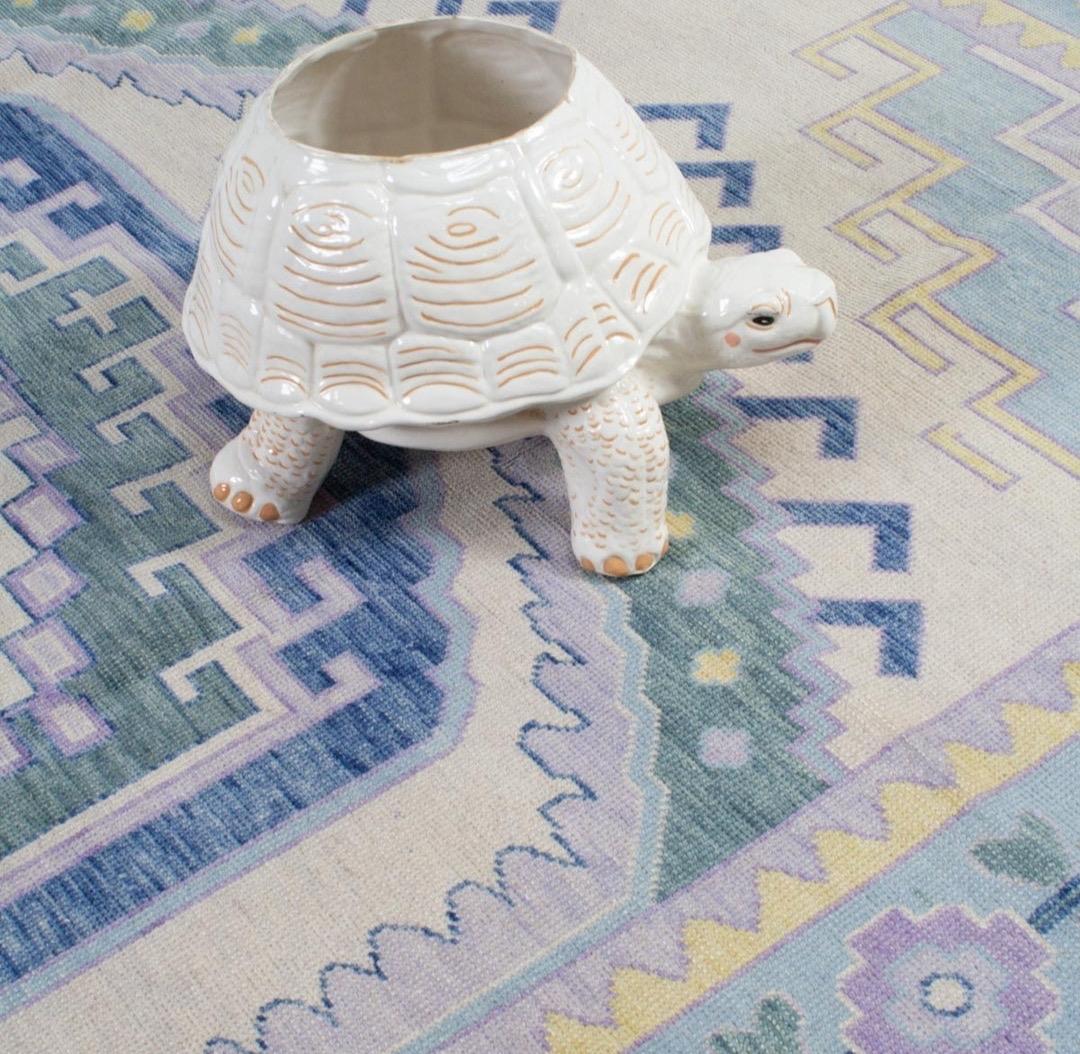 ZARA Blue Multi Handmade Handknotted Wool Area Rug