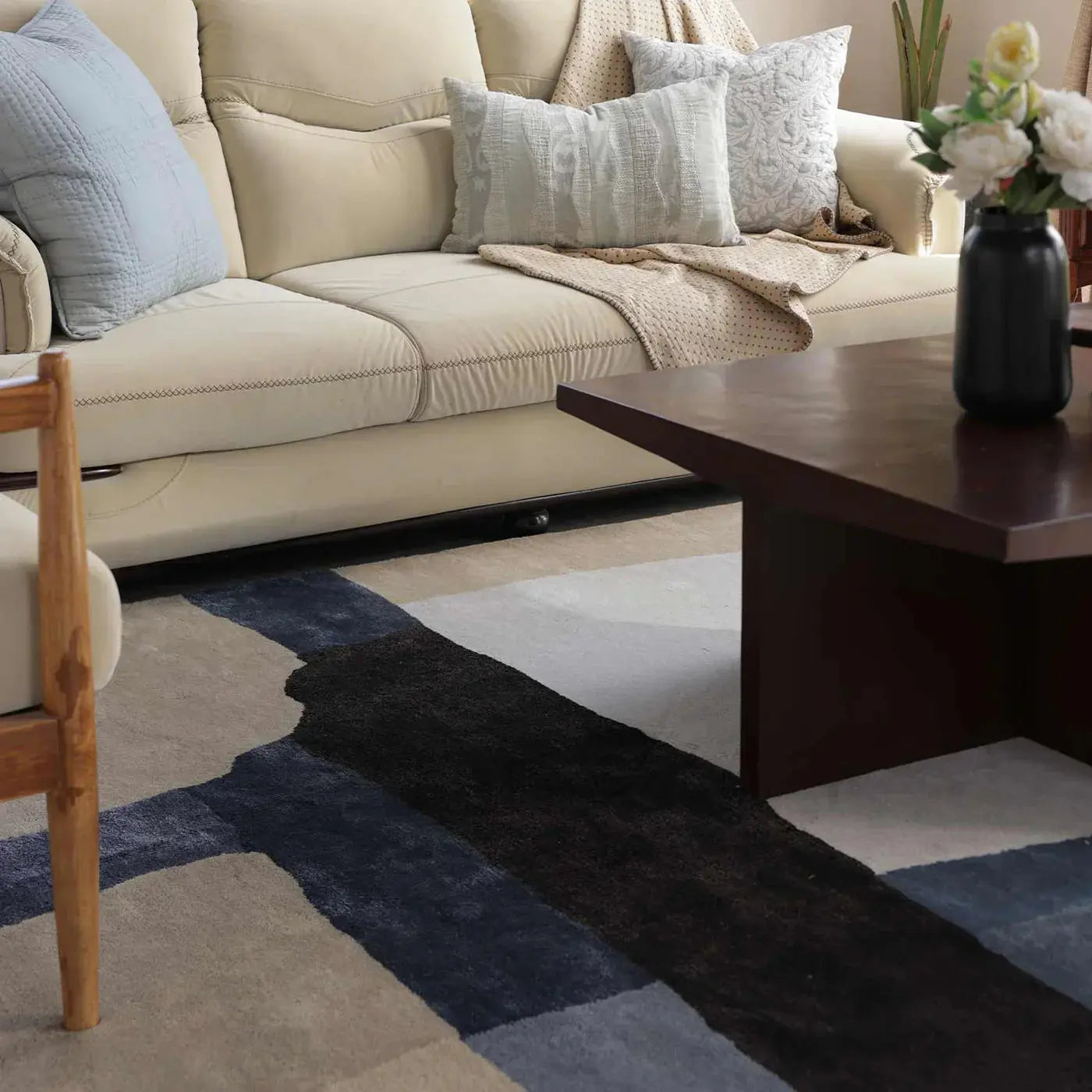 Block Check Premium Hand Tufted Carpet Rugverse