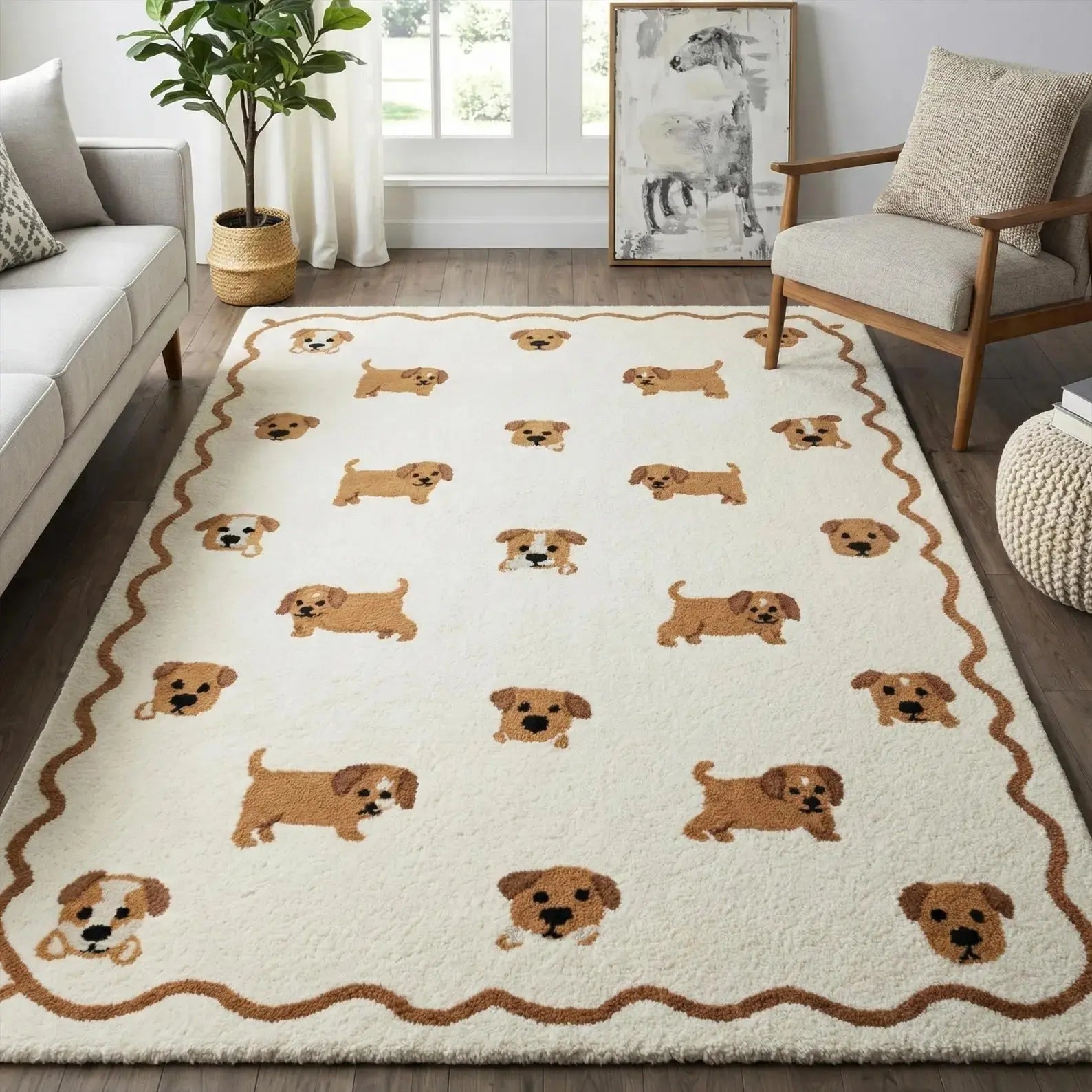 Whimsical Puppy Dog Rug Rugverse