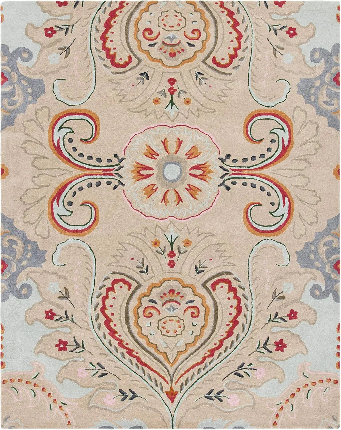 Ottoman Oasis Beige woolen Hand Tufted Carpet Rugverse