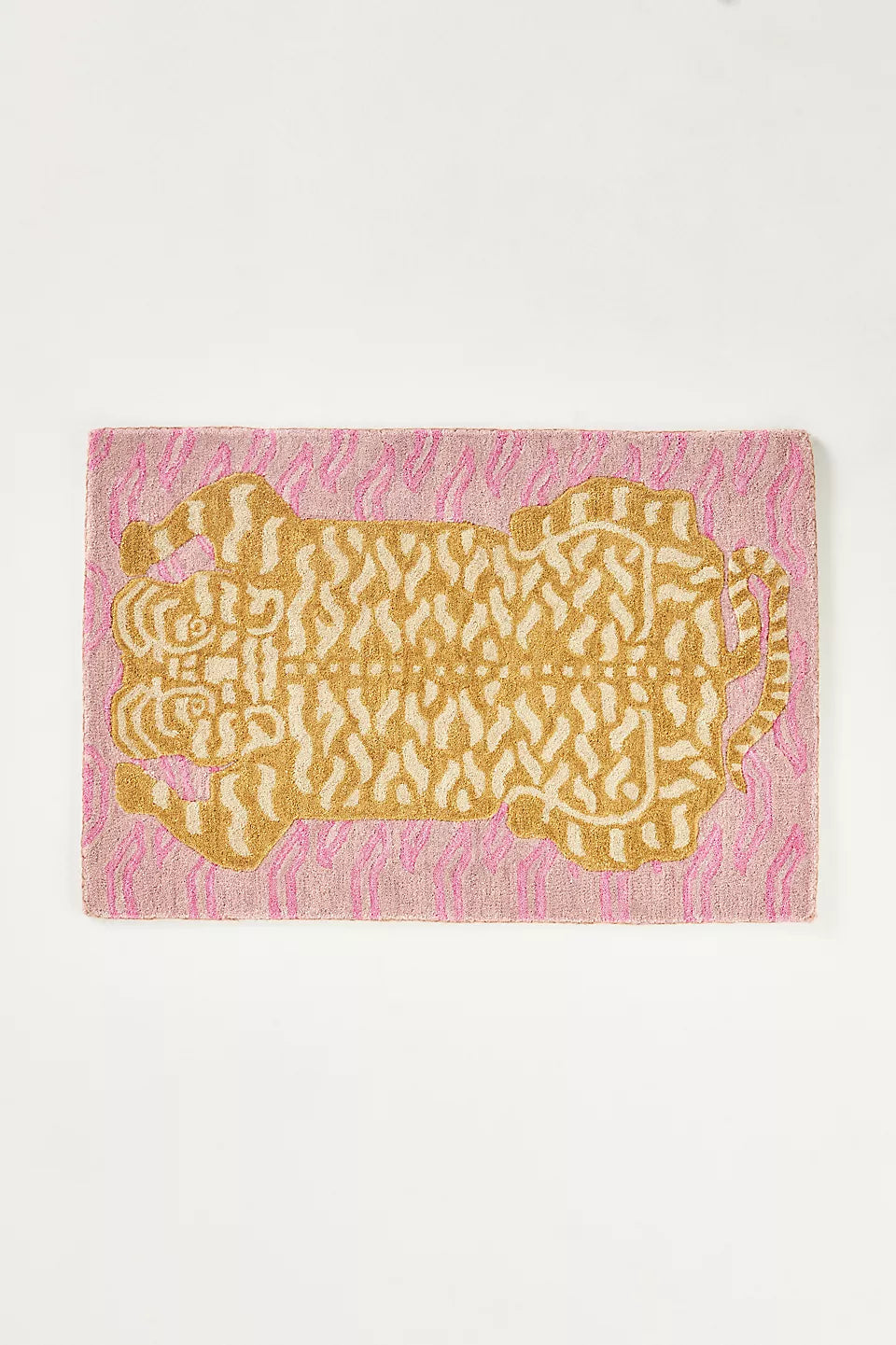 Wool Hand-Tufted Pink Tiger Rug