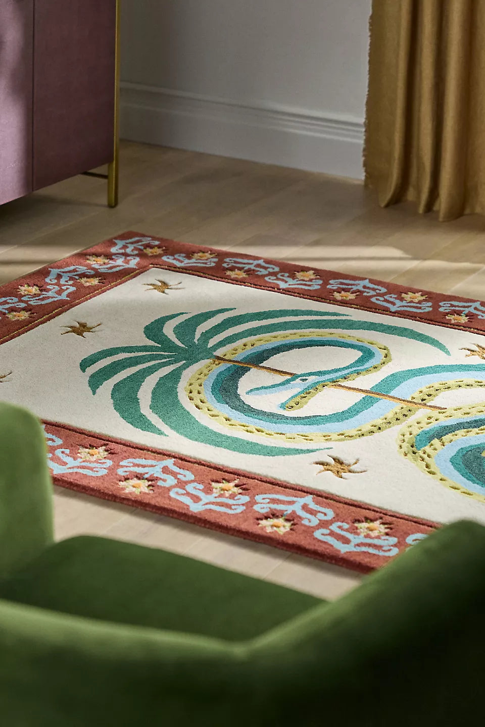 Printed Goods Snake Hand-Tufted Wool Rug