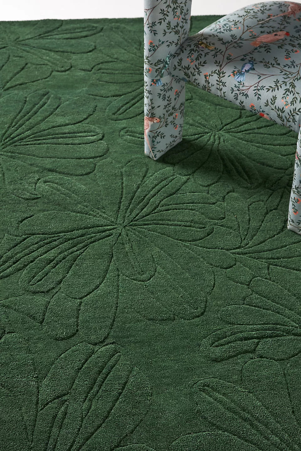 Sculpted Daisy Green Carpet & Rug