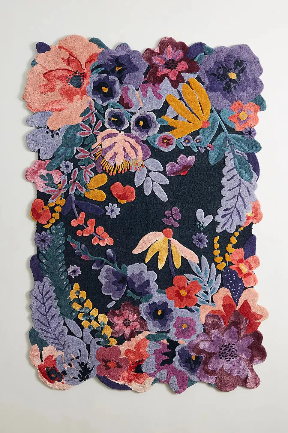 Jardin Blue Floral Rug Rugverse