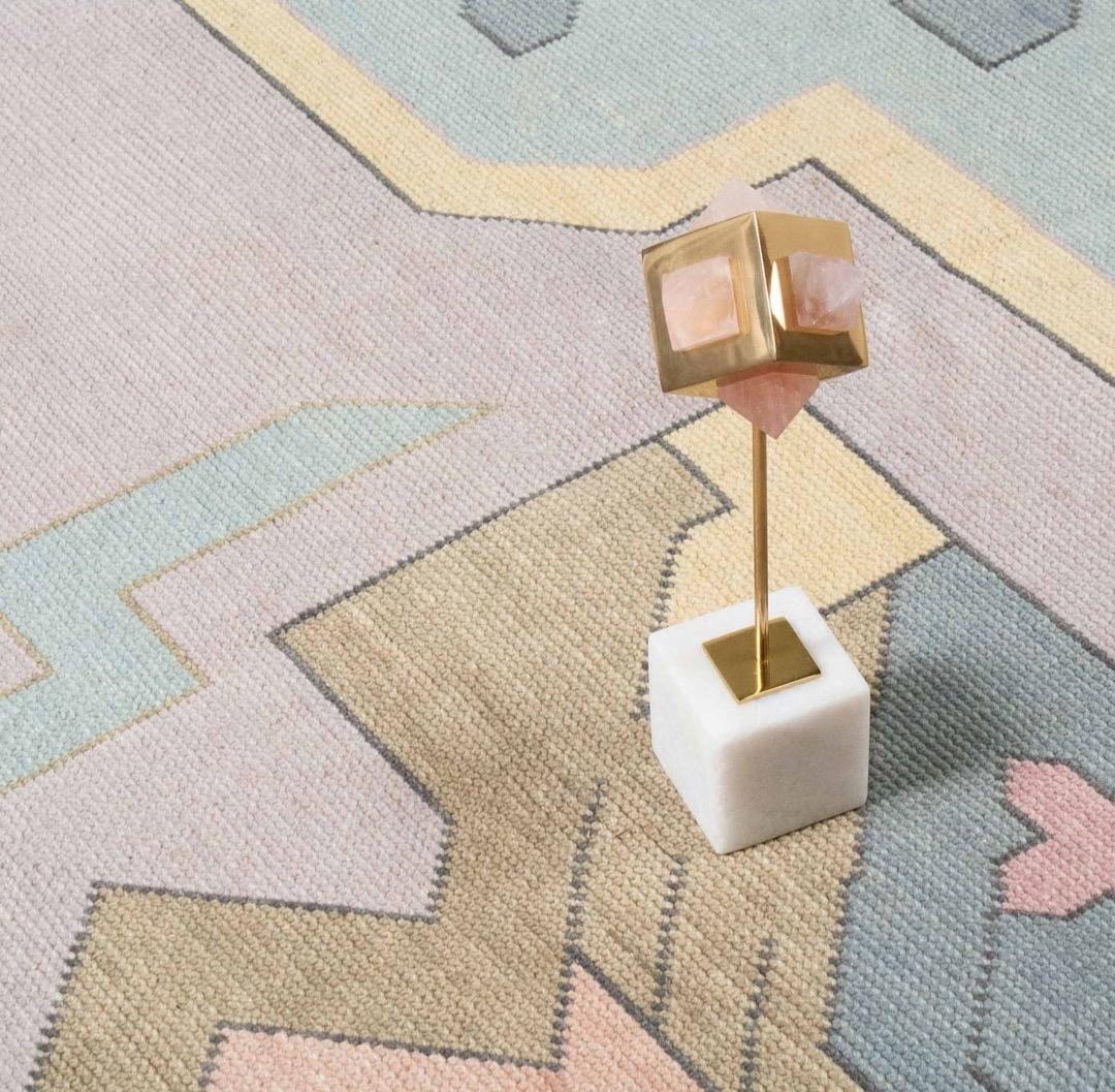 Modern Pinky Handmade Handknotted Wool Area Rug