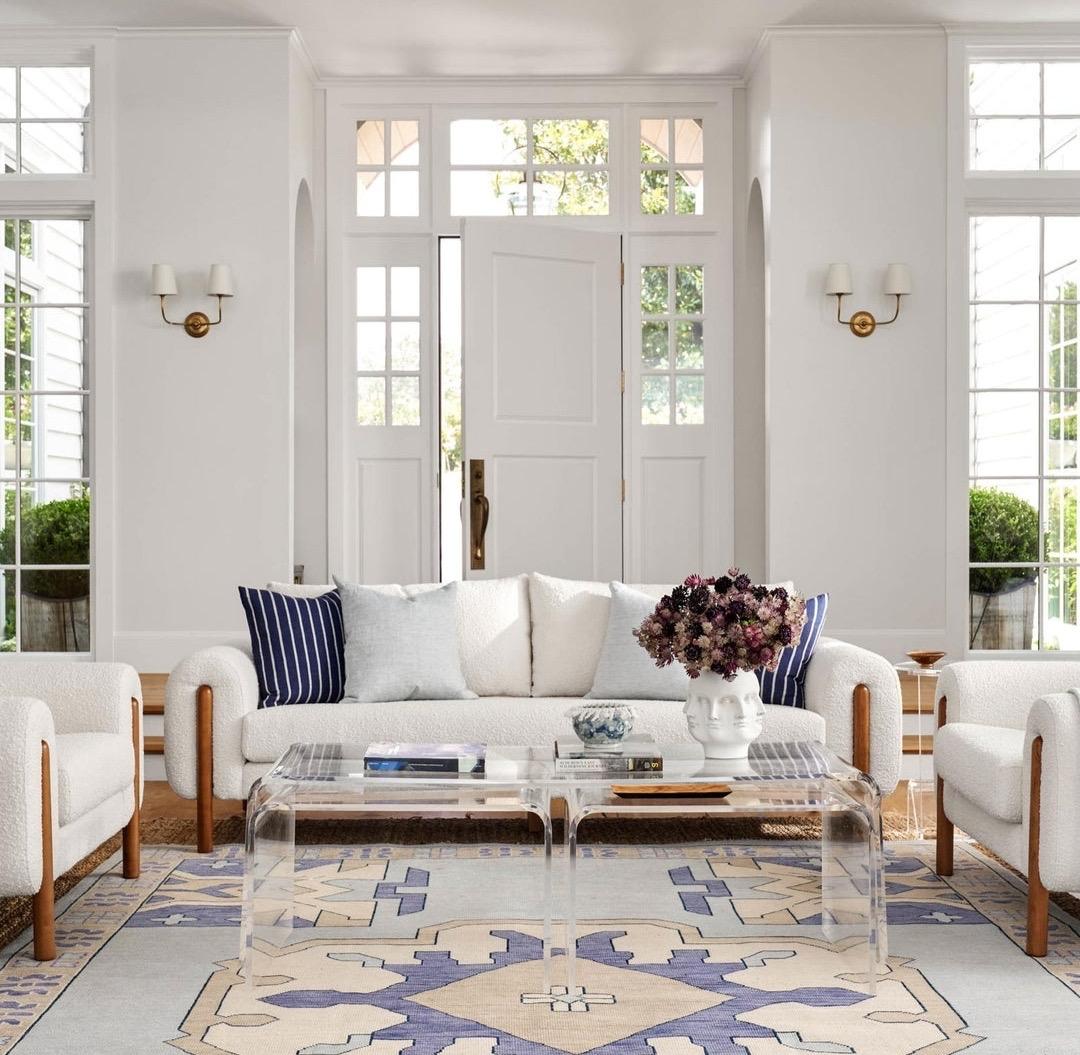 ZARA Blue Handmade Handknotted Wool Area Rug