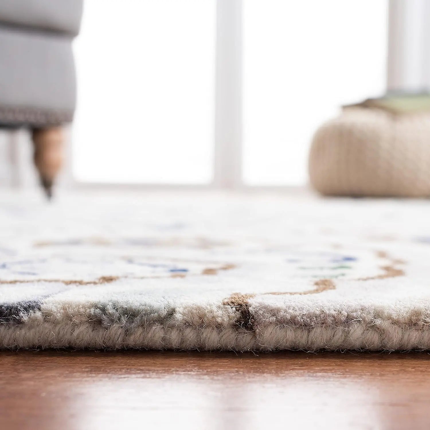 Ottoman Oasis White woolen Hand Tufted Carpet Rugverse