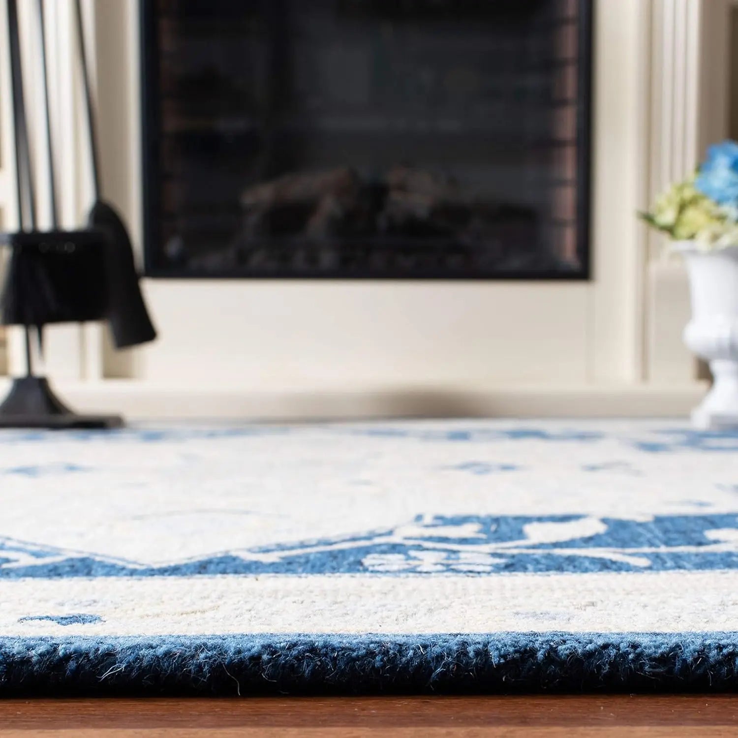 Afghan Aura Blue woolen Hand Tufted Carpet Rugverse