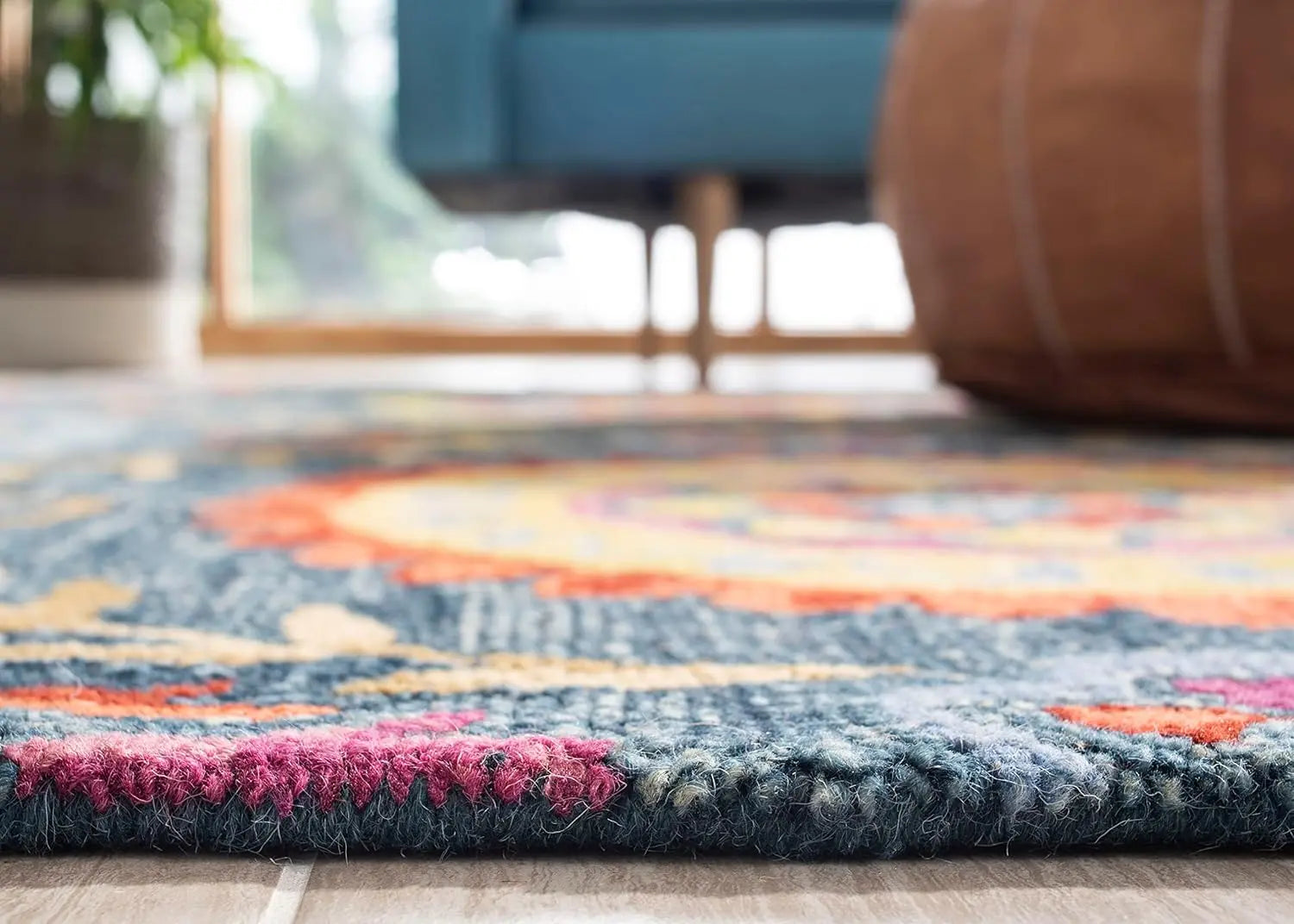 Farashat Blue woolen Hand Tufted Carpet Rugverse