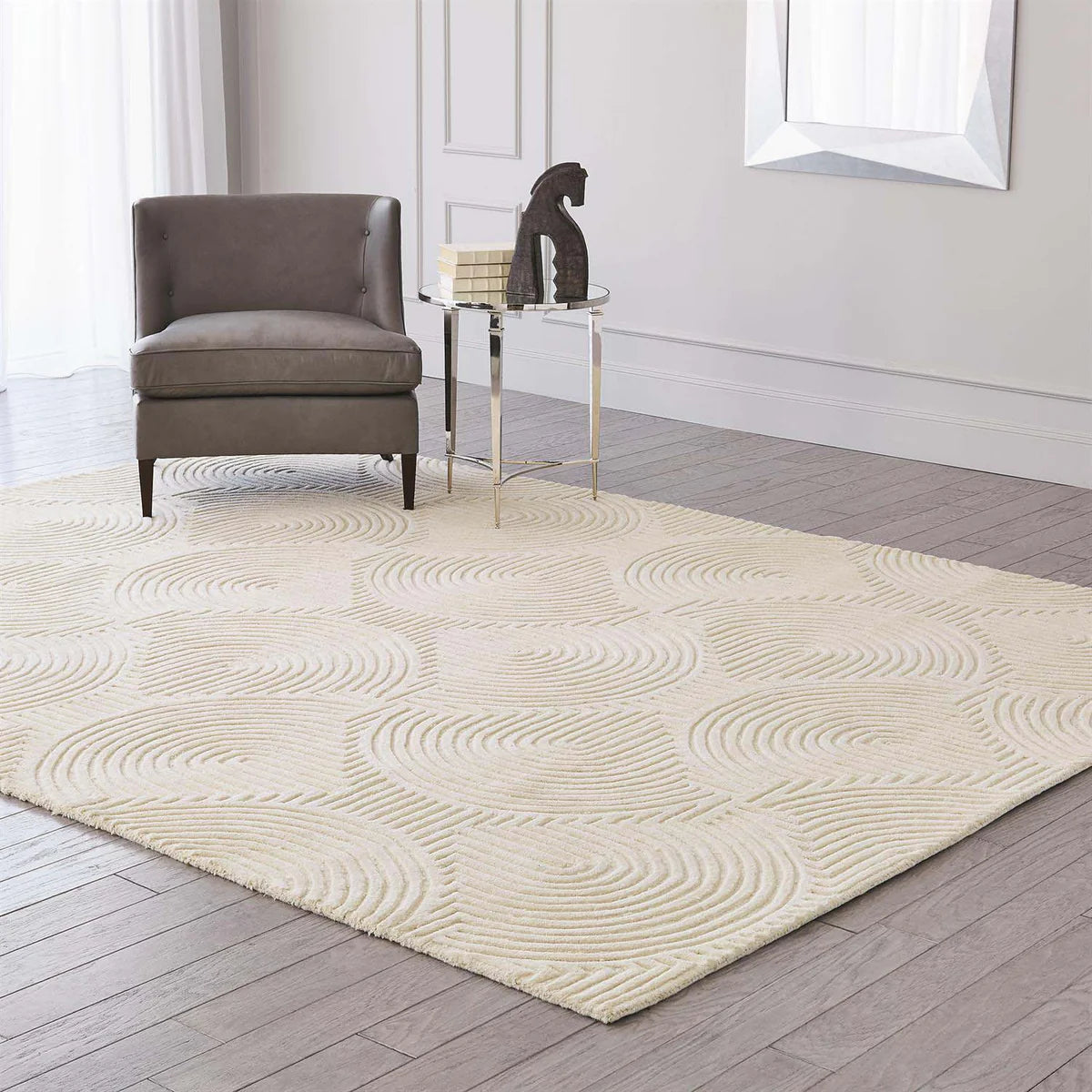Global Views Arches Handtufted Ivory Rug