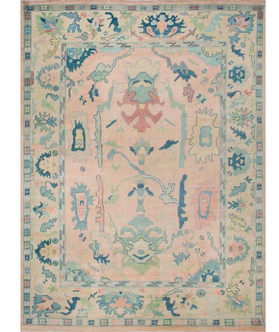 Light pink Handmade Handknotted Wool Area Rug