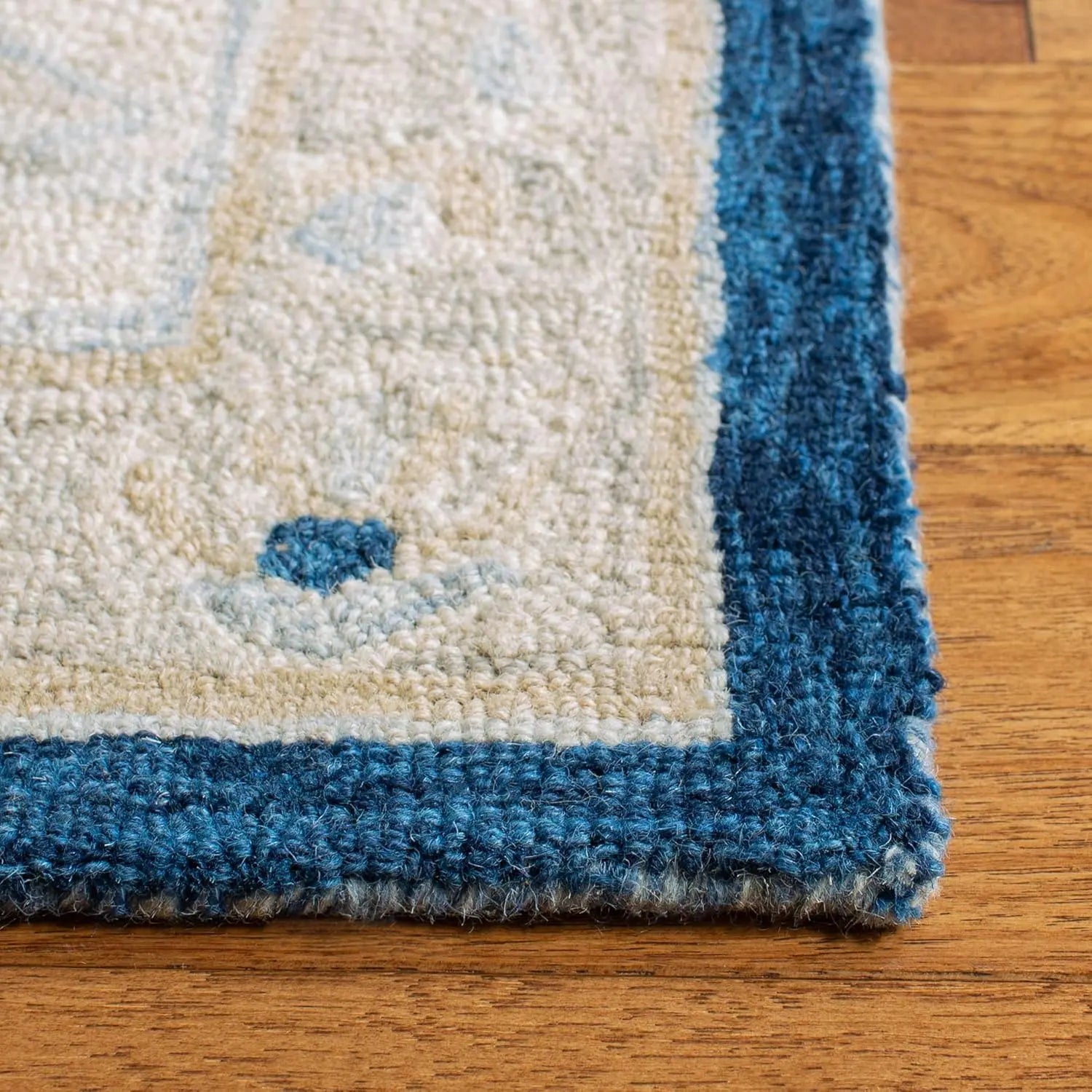 Afghan Aura Blue woolen Hand Tufted Carpet Rugverse