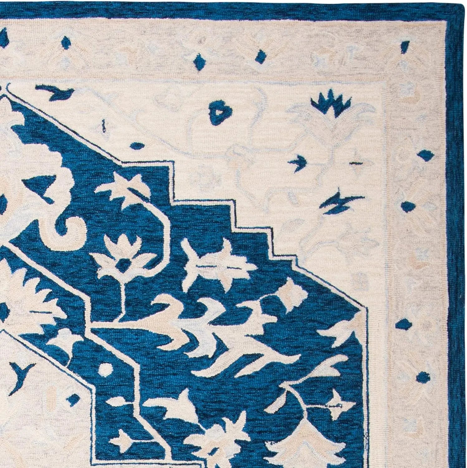 Afghan Aura Blue woolen Hand Tufted Carpet Rugverse
