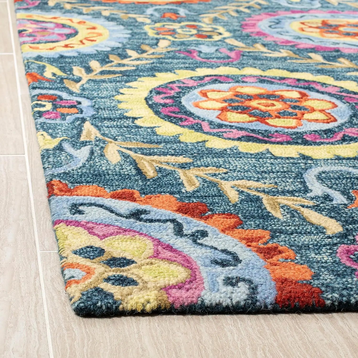 Farashat Blue woolen Hand Tufted Carpet Rugverse