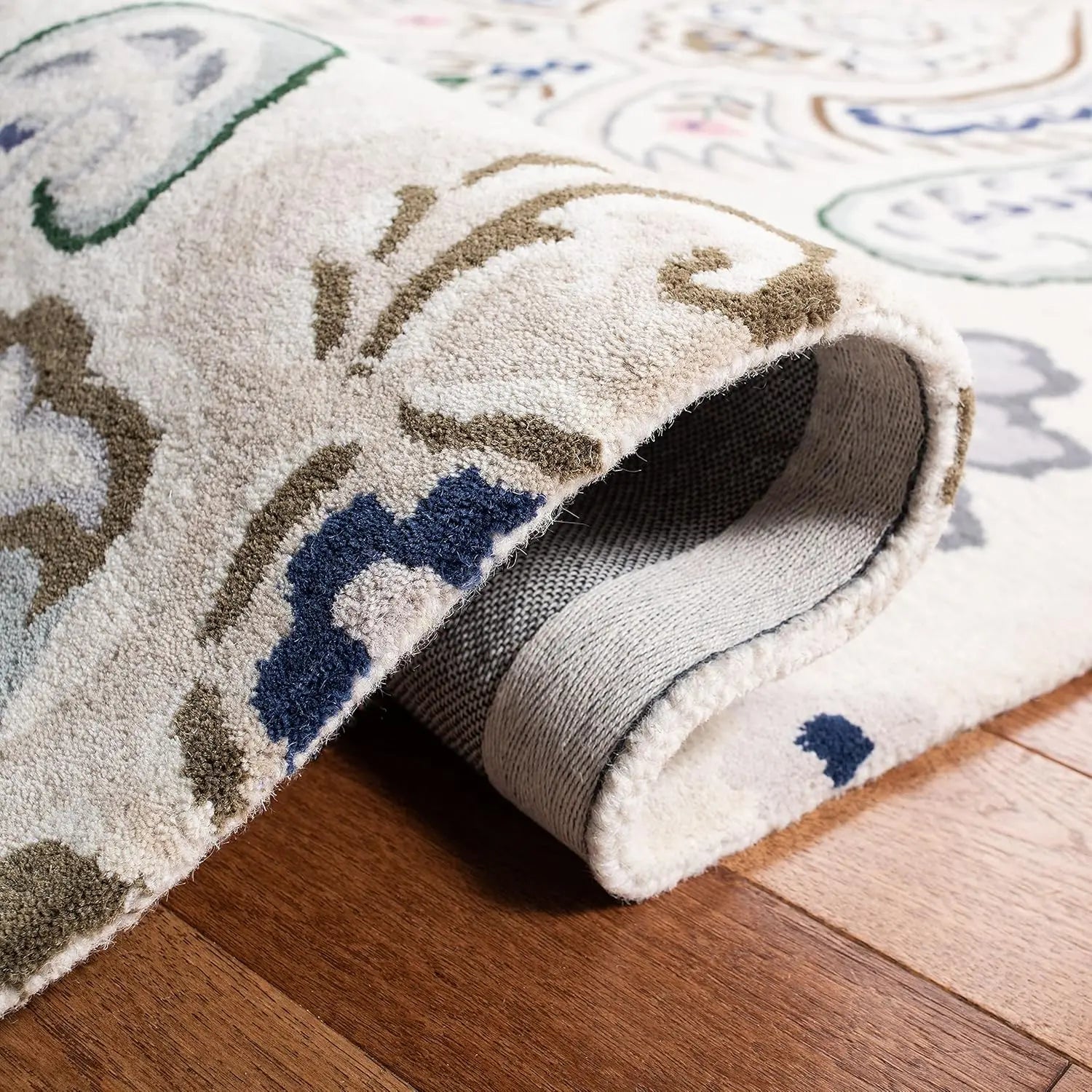 Ottoman Oasis White woolen Hand Tufted Carpet Rugverse