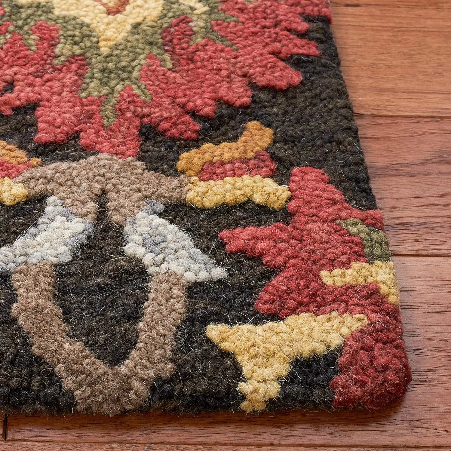 Midnight Flora Brown woolen Hand Tufted Carpet Rugverse