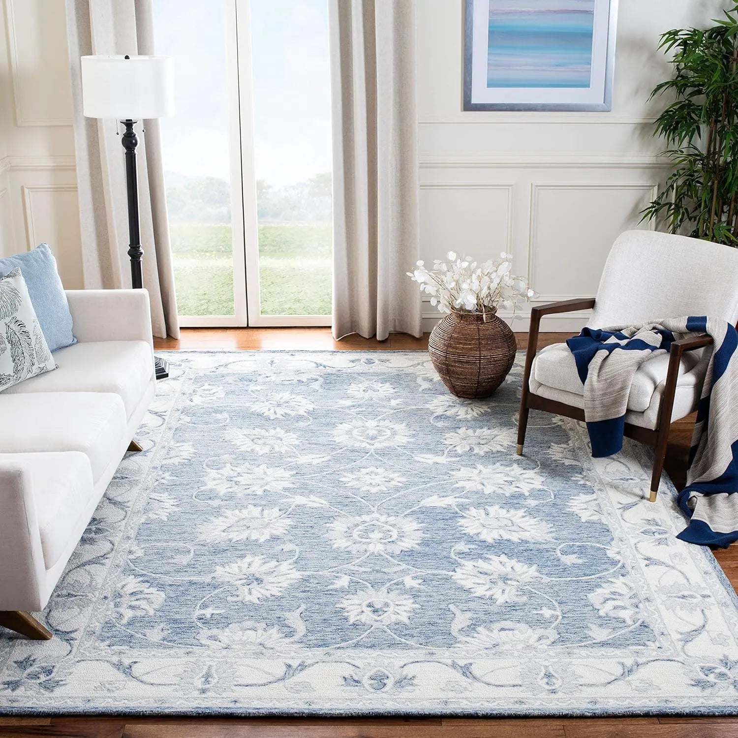 Golbahar Blue woolen Hand Tufted Carpet Rugverse