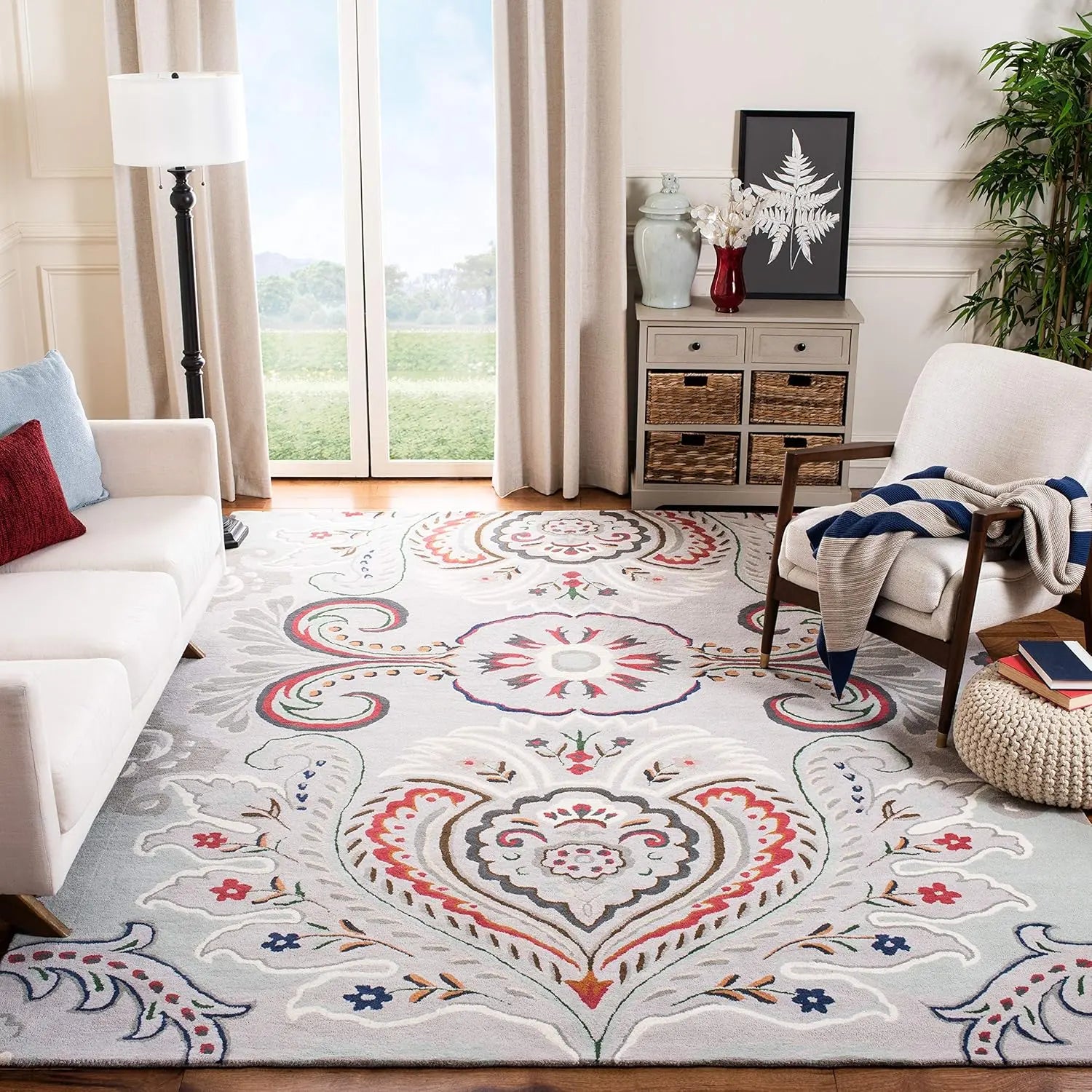 Ottoman Oasis Grey woolen Hand Tufted Carpet Rugverse