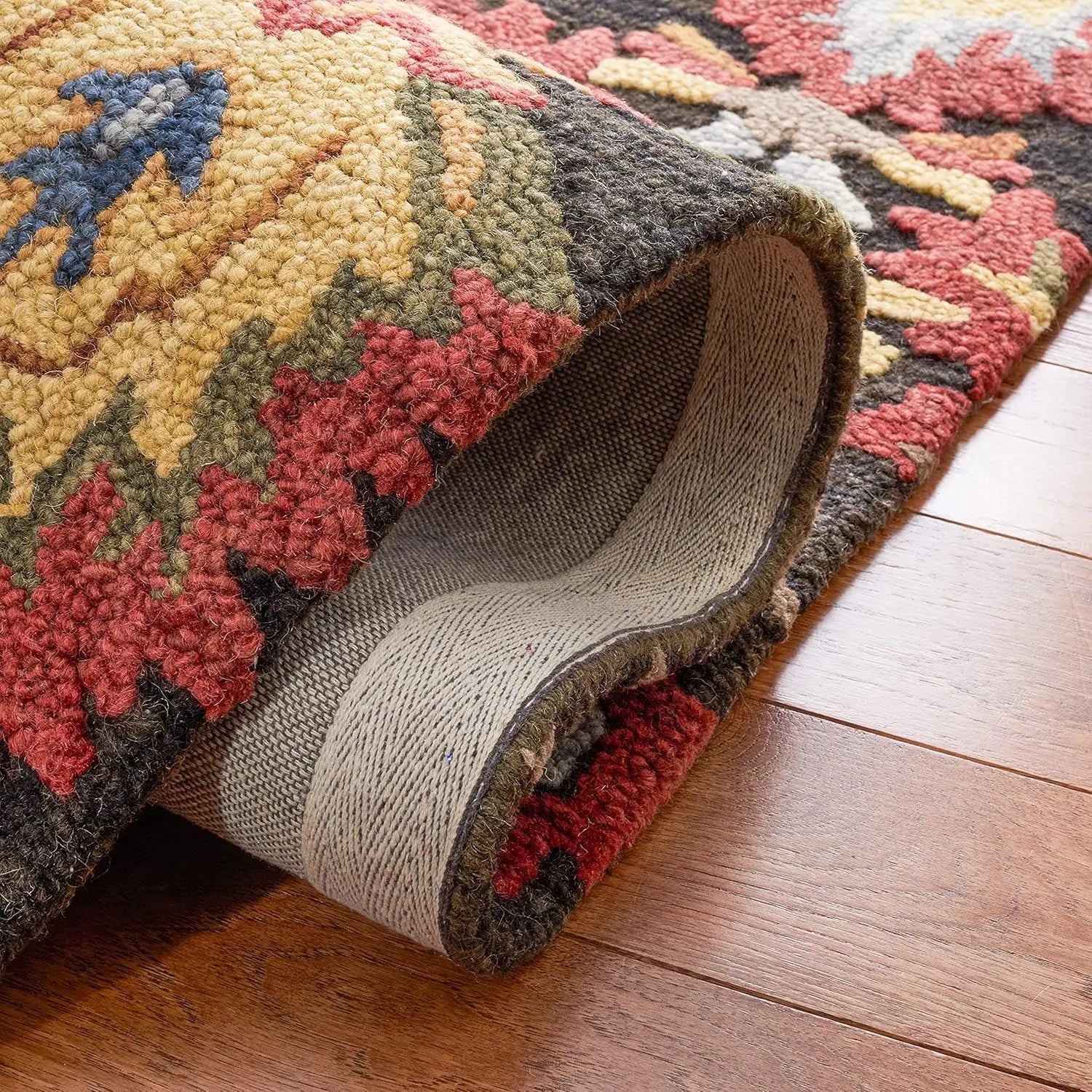 Midnight Flora Brown woolen Hand Tufted Carpet Rugverse