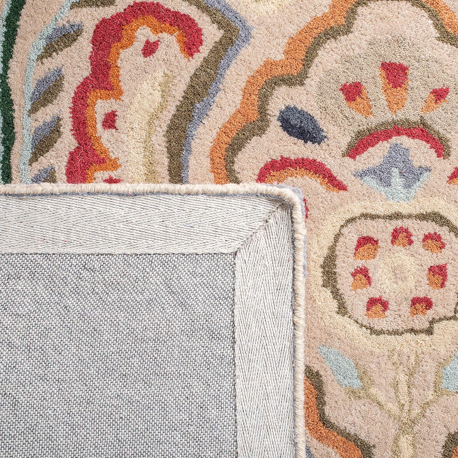 Ottoman Oasis Beige woolen Hand Tufted Carpet Rugverse