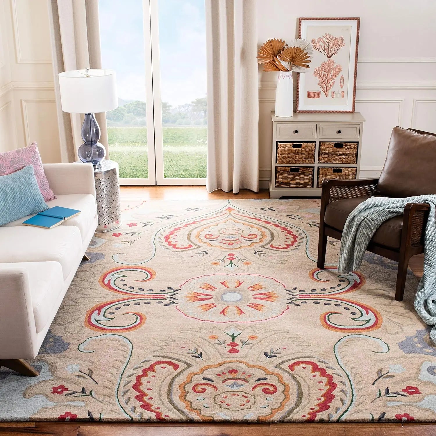 Ottoman Oasis Beige woolen Hand Tufted Carpet Rugverse