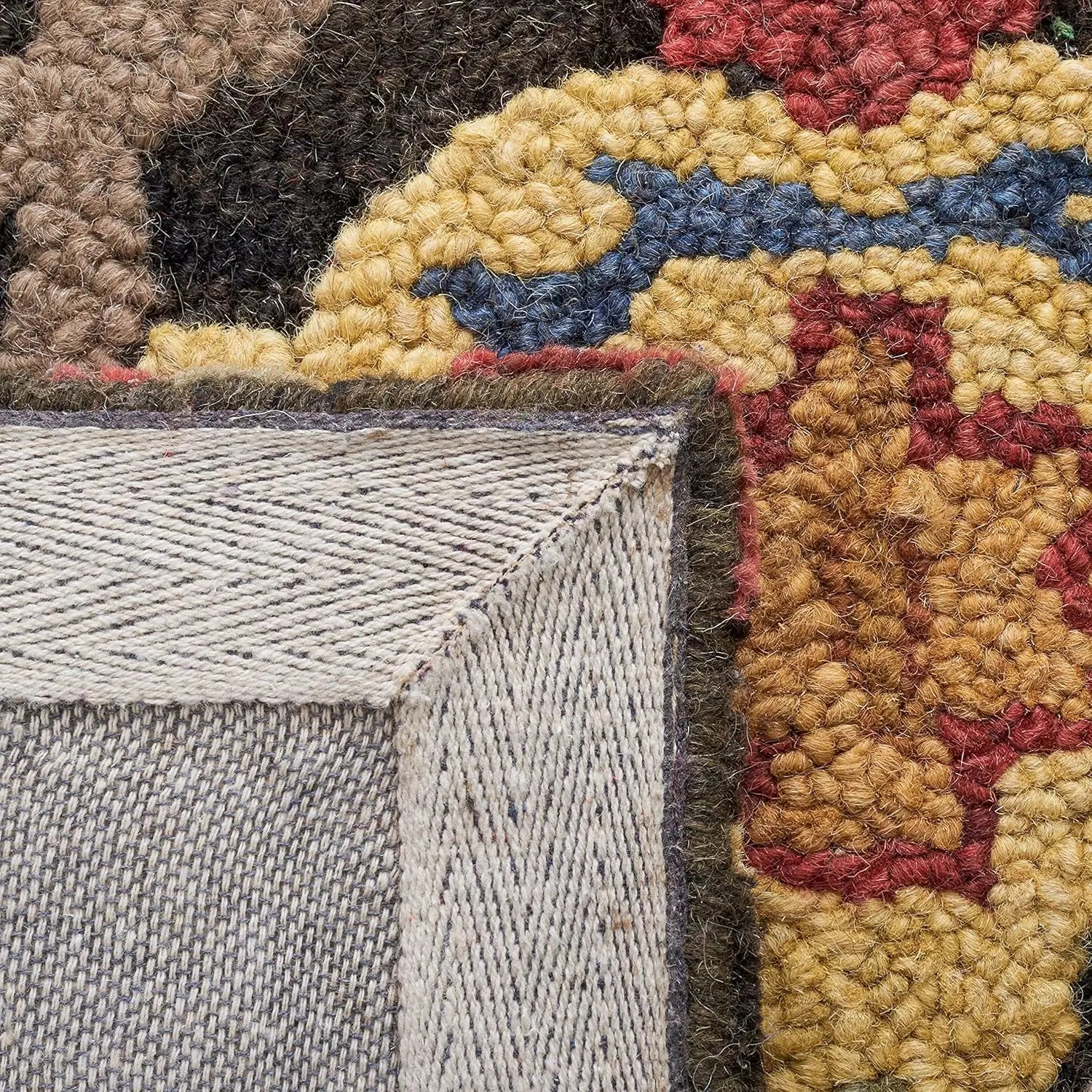 Midnight Flora Brown woolen Hand Tufted Carpet Rugverse