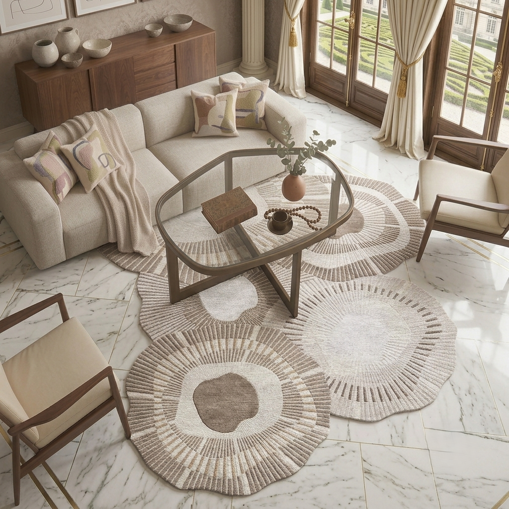 Solstice Cluster Carpet – hand tufted irregular shaped carpet | Irregular Carpets by Rugverse (view 3)