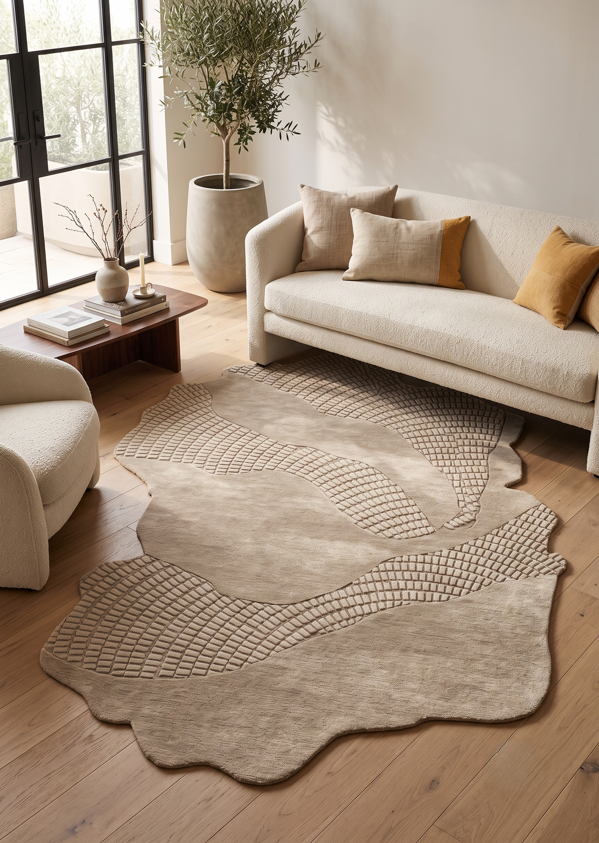 Sculpted Sand Irregular Carpet & Rug