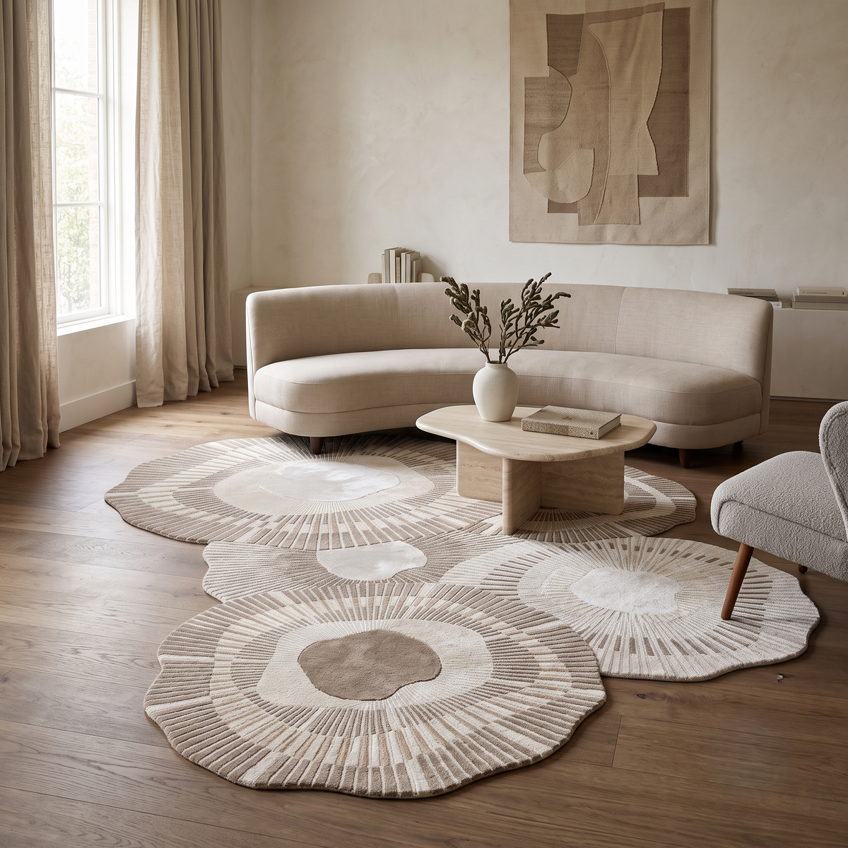 Solstice Cluster Carpet – hand tufted irregular shaped carpet | Irregular Carpets by Rugverse