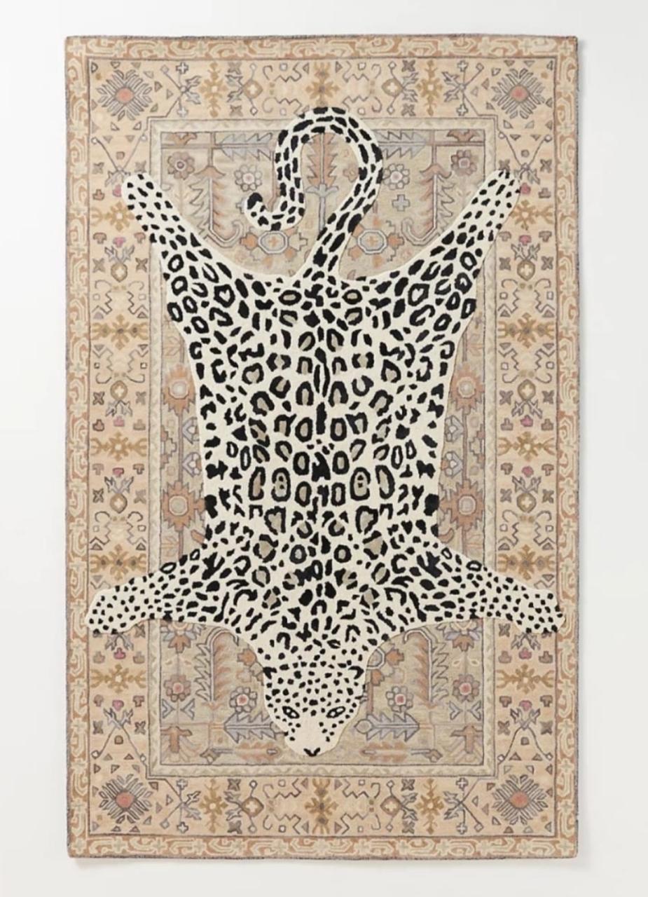 Octavia Leoprad Handmade Tufted Wool Area Rug For Bedroom Livingroom Office Kitchen Nursery Entryway modern Rug (Copy)