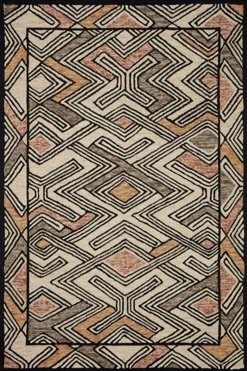 Geometic Nala Handmade Tufted Wool Area Rug For Bedroom Livingroom Office Kitchen Nursery Entryway modern Rug