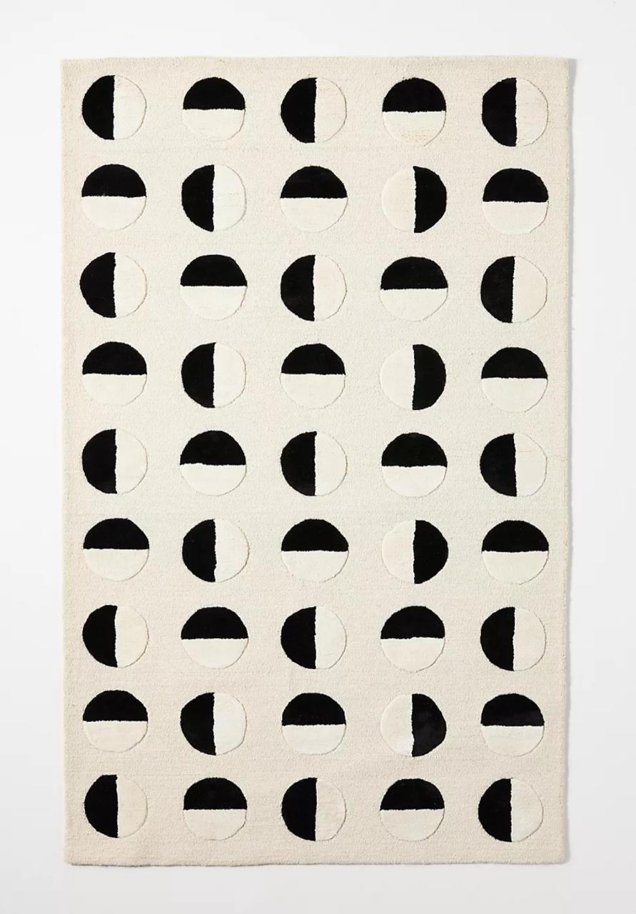 Lunar Eclipse Moon Handmade Tufted Wool Area Rug For Bedroom Livingroom Office Kitchen Nursery Entryway modern Rug