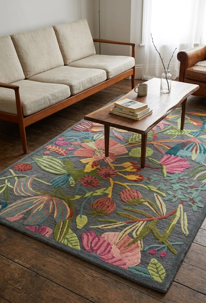 NEW Floral Multicolor Carpet