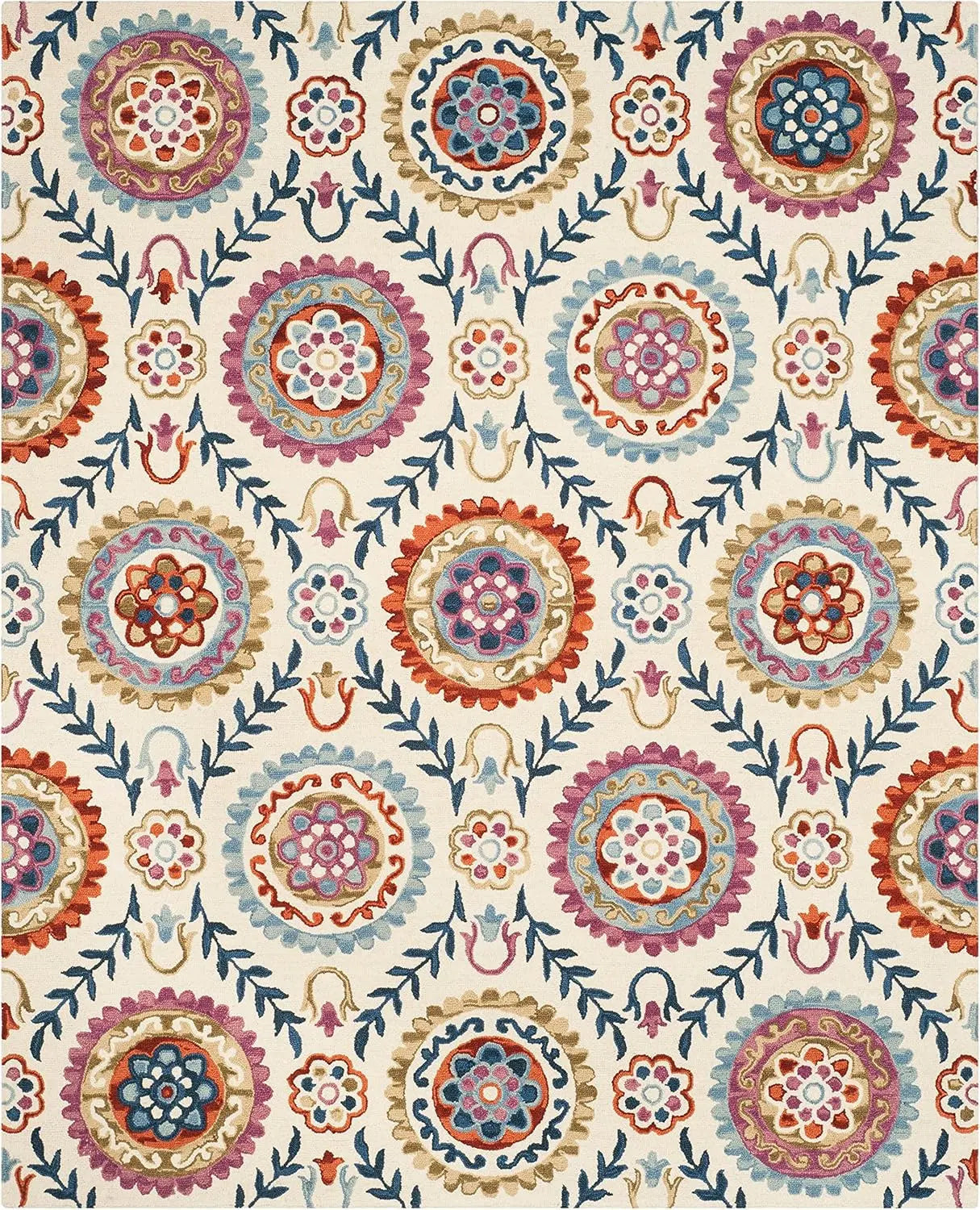 Farashat White woolen Hand Tufted Carpet Rugverse