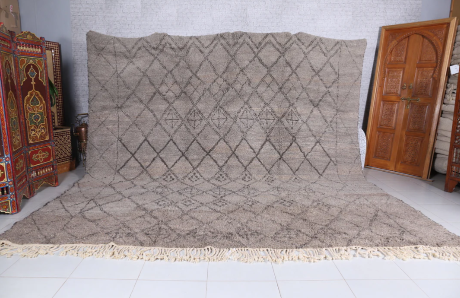 Gray Moroccan rug - Berber Rug Carpet - Custom Rug
