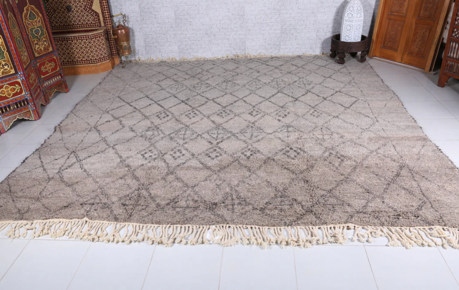 Gray Moroccan rug - Berber Rug Carpet - Custom Rug