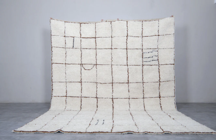 Grid Moroccan area rug - Handmade rug morocco