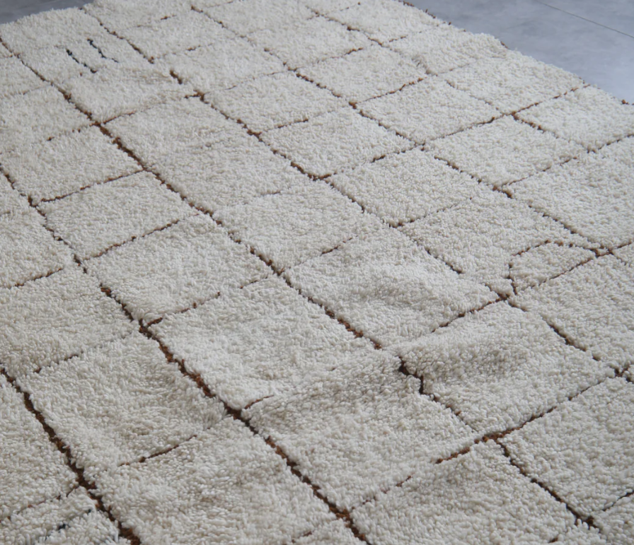 Grid Moroccan area rug - Handmade rug morocco