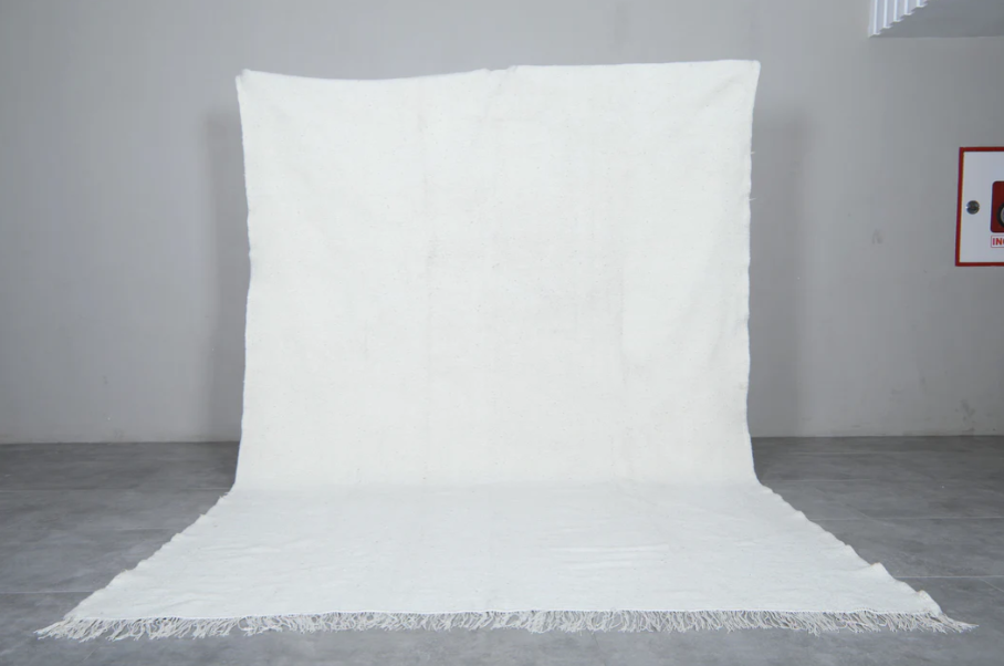 Moroccan rug white - Flat woven kilim - Berber custom rug - Wool kilim