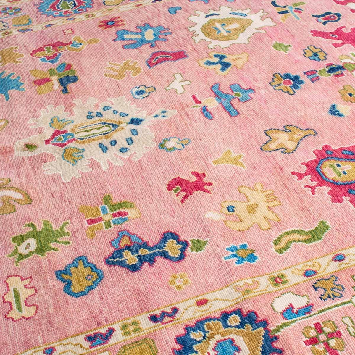 Lilly Pink Handmade Handknotted Wool Area Rug For Bedroom Livingroom Office Kitchen Nursery Entryway modern Rug