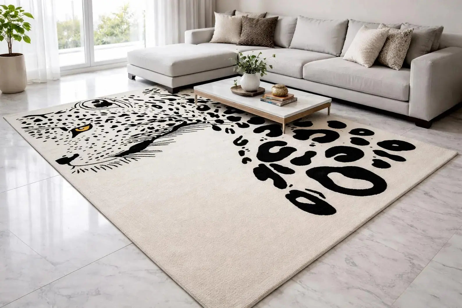 Leopard Face Tufted Rug Rugverse