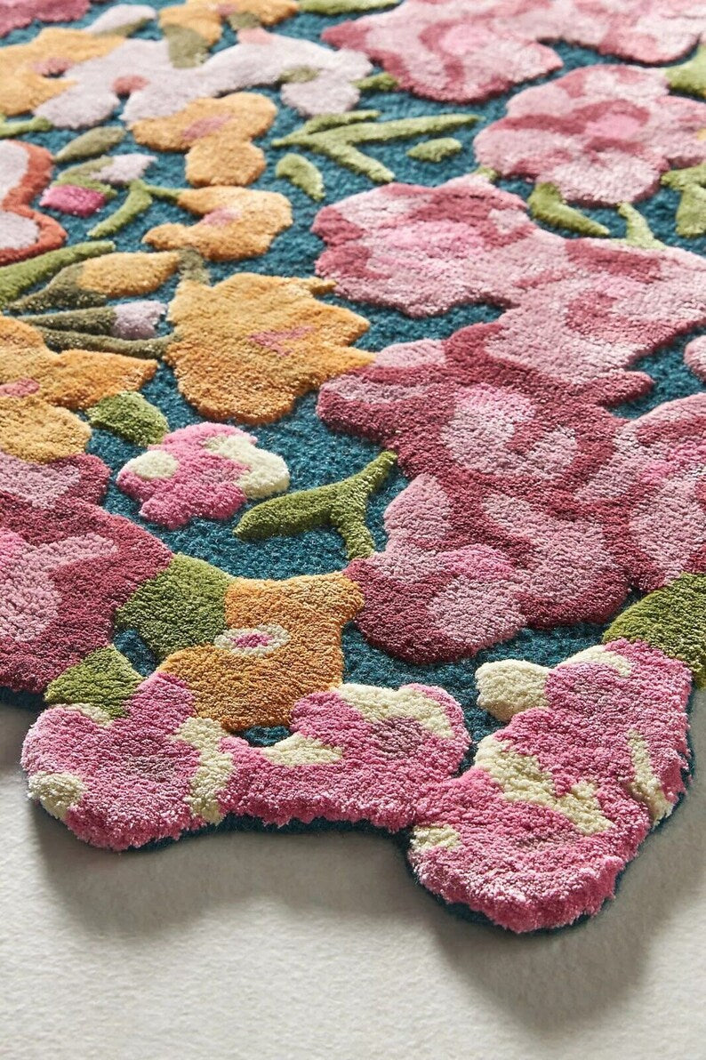 Cassia Red Handmade Tufted Wool Viscose Area Rug For Bedroom Livingroom Office Kitchen Nursery Entryway modern Rug