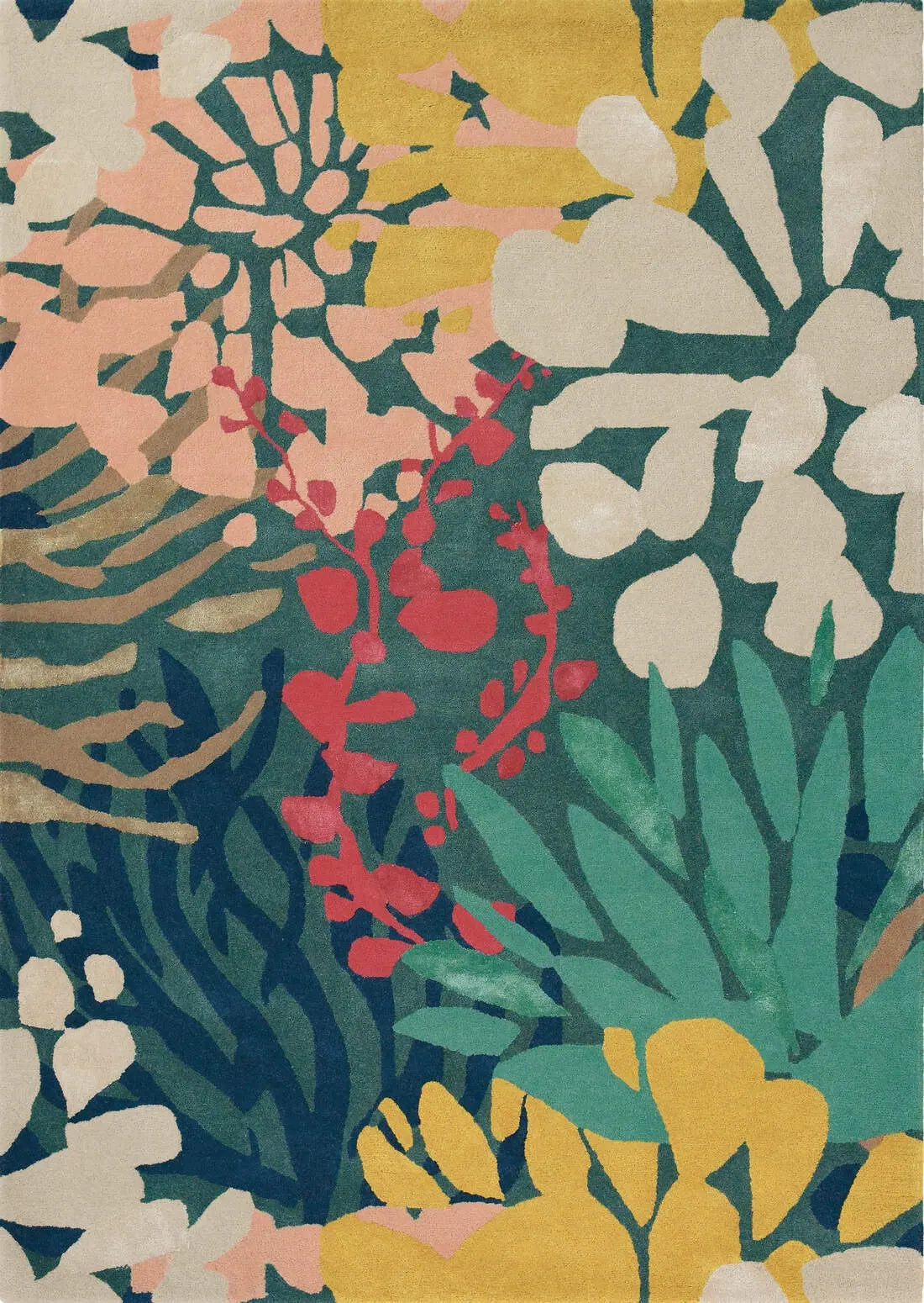 Garden Grace Foliage Hand-Tufted Rug Rugverse