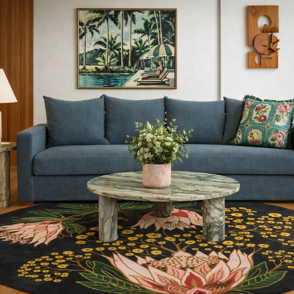 Heritage Flora Round Carpet & Rug