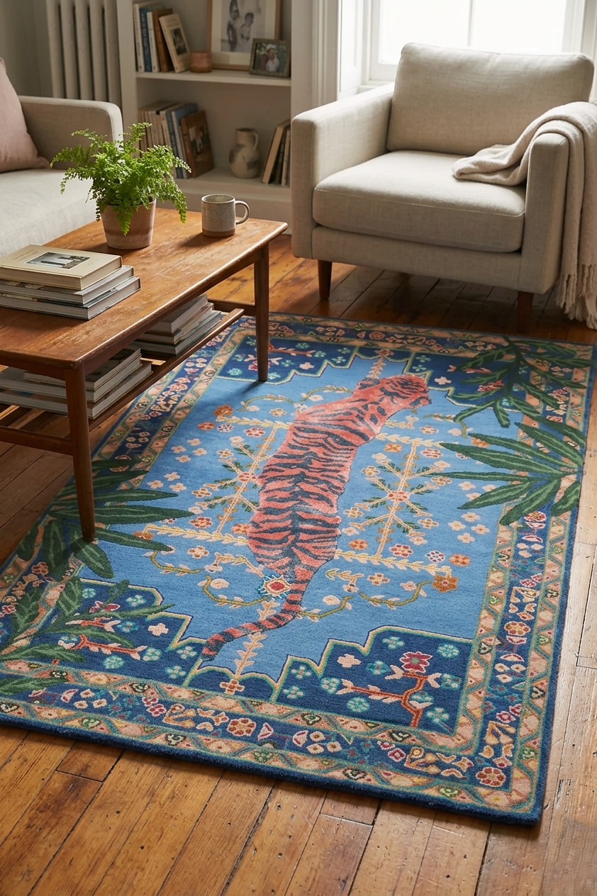 Bengal Tiger Hand-Tufted Rug