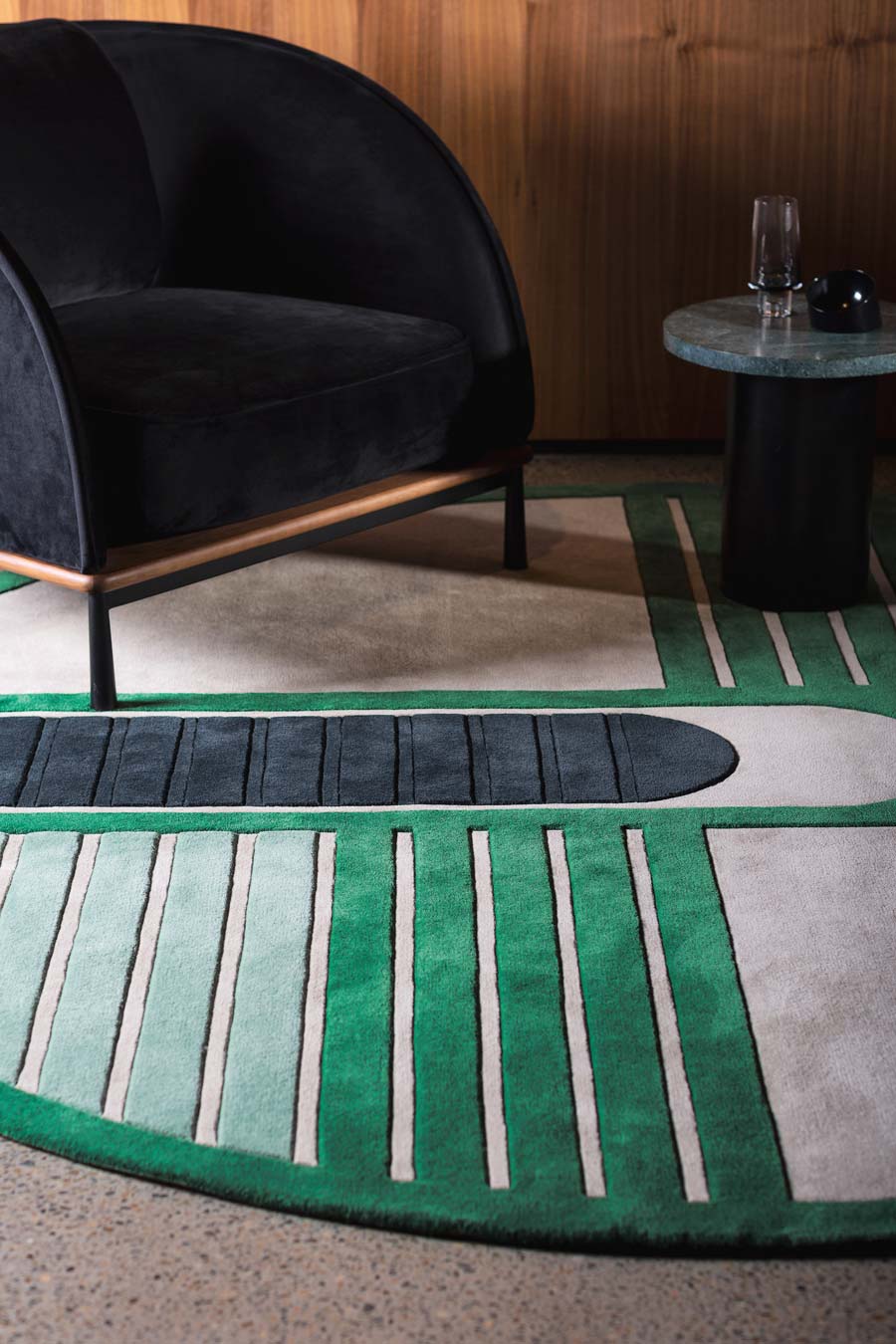 Modern Circuit Round Handmade Tufted Wool Area Rug For Bedroom Livingroom Office Kitchen Nursery Entryway modern Rug