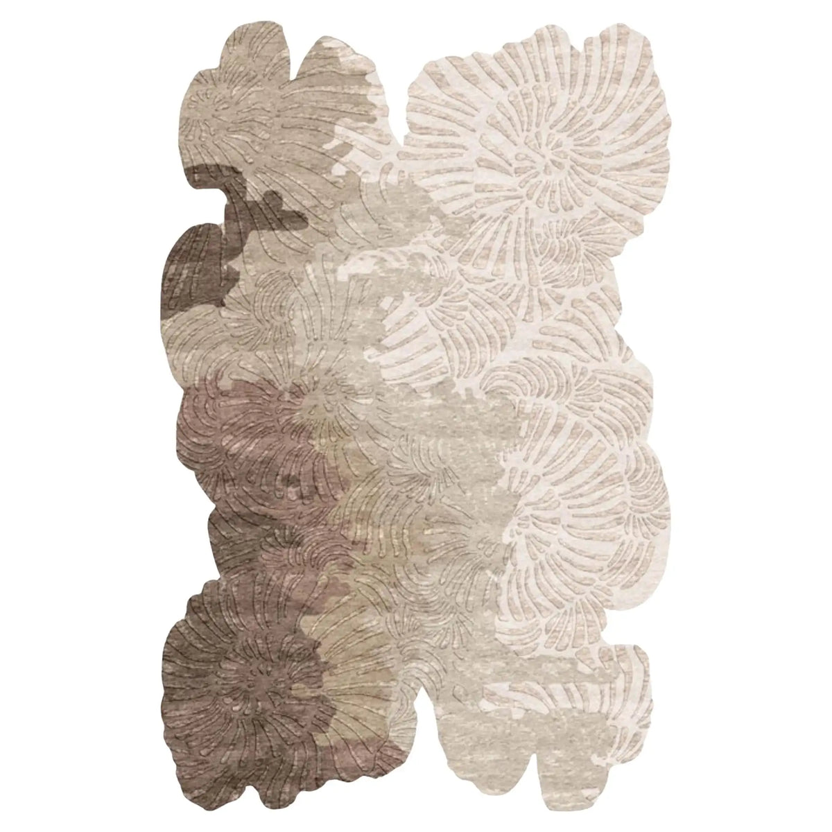 Ombre Coral Irregular Carpet – hand tufted irregular shaped carpet | Irregular Carpets by Rugverse (view 2)
