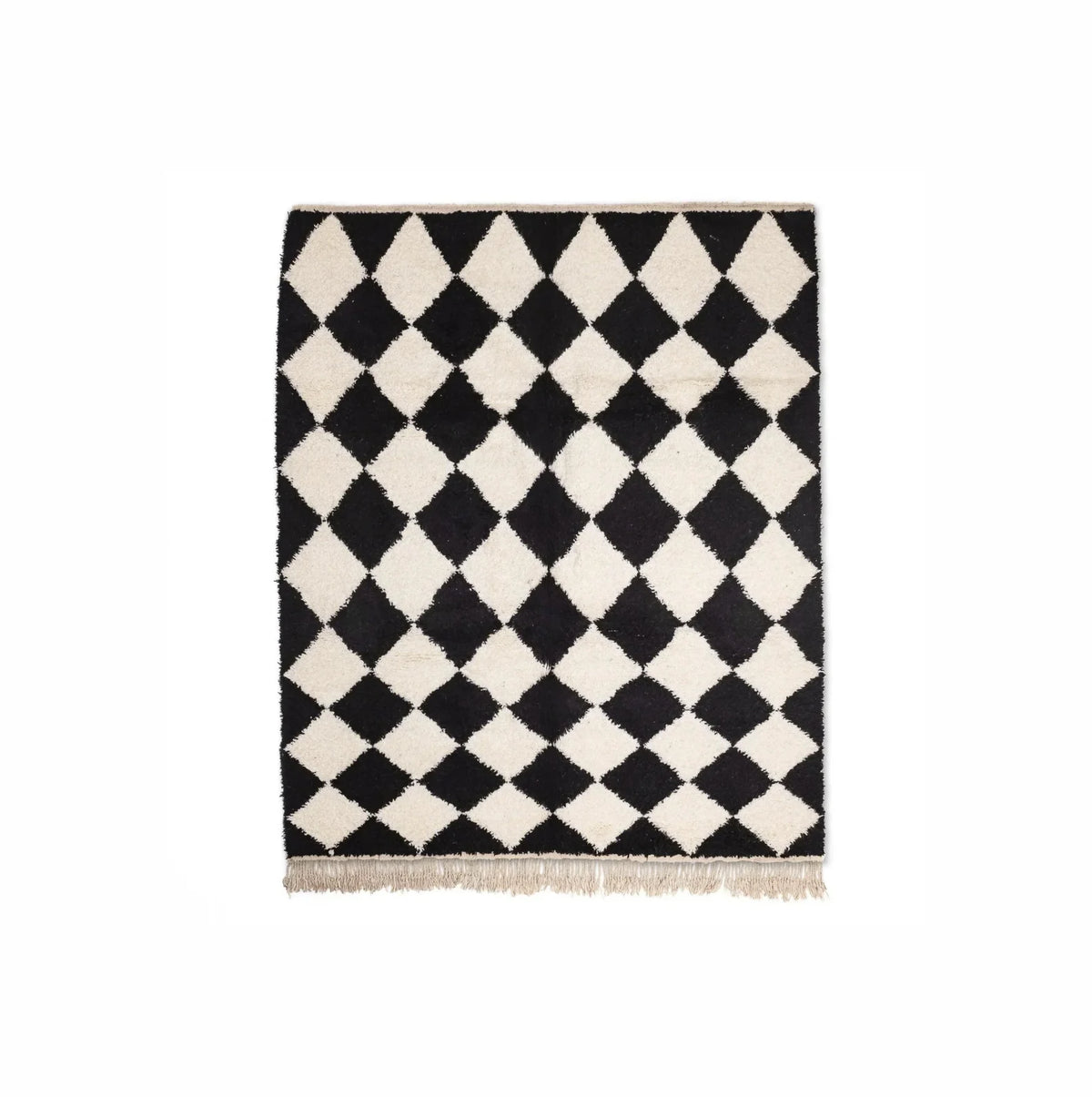 Black and White Diamond Carpet – hand knotted wool carpet, handmade in India | Hand Knotted Carpets by Rugverse (view 4)
